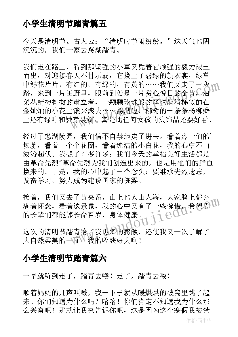 小学生清明节踏青 小学生清明节踏青日记(优秀8篇)