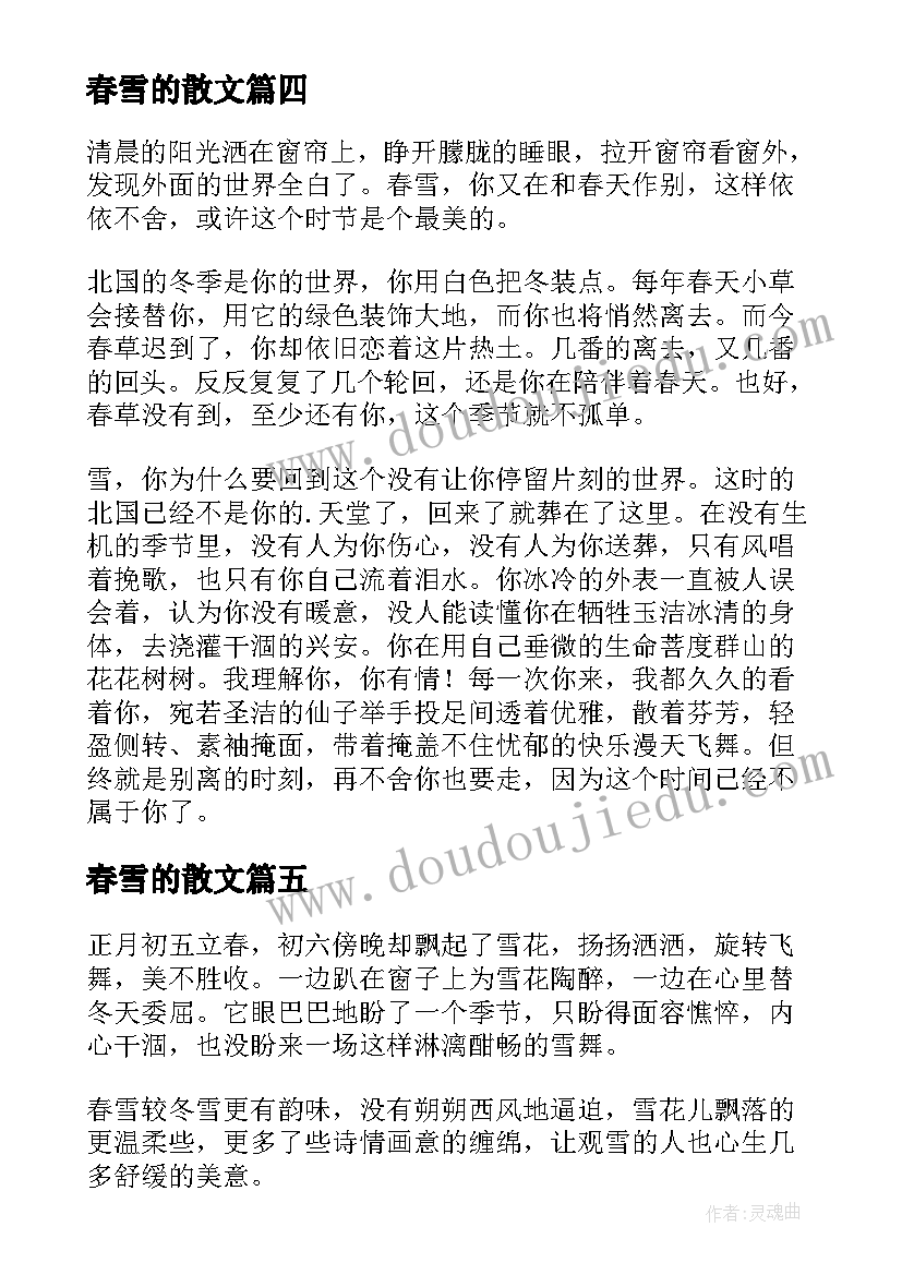 2023年春雪的散文(优质9篇)