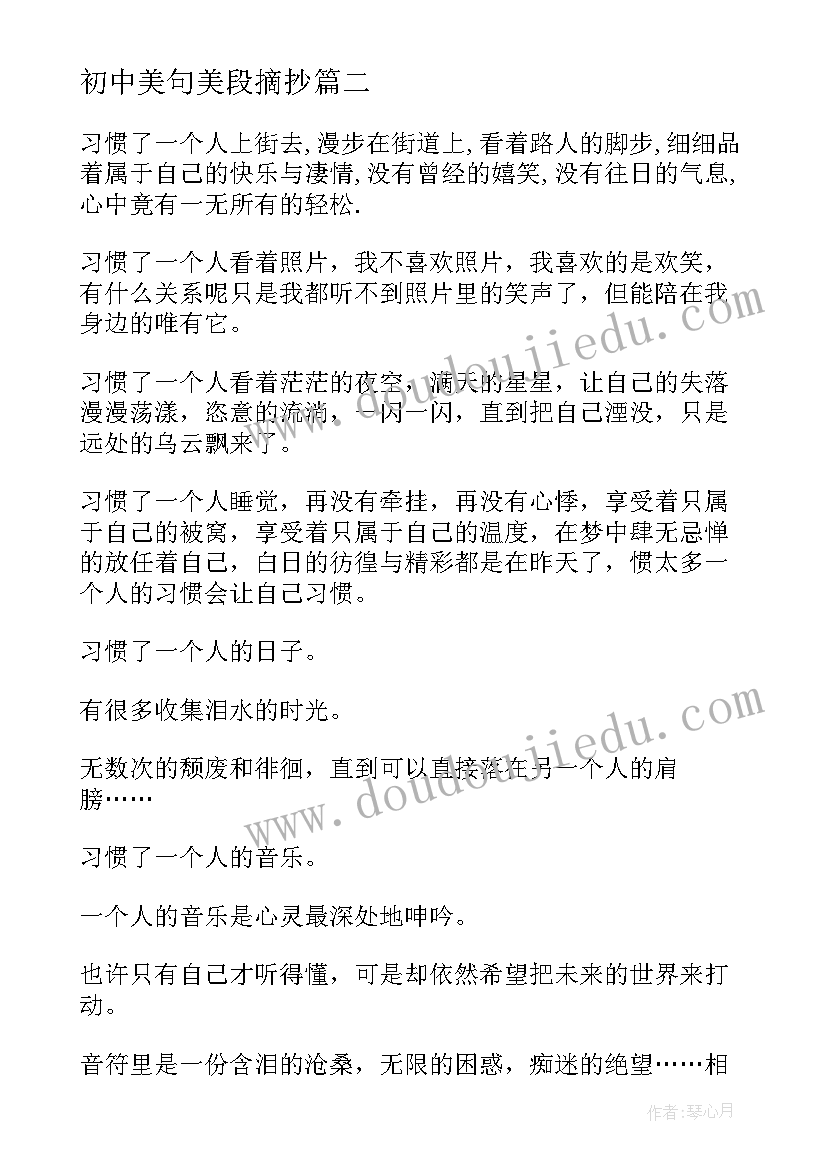 最新初中美句美段摘抄 初中美术心得体会(模板11篇)