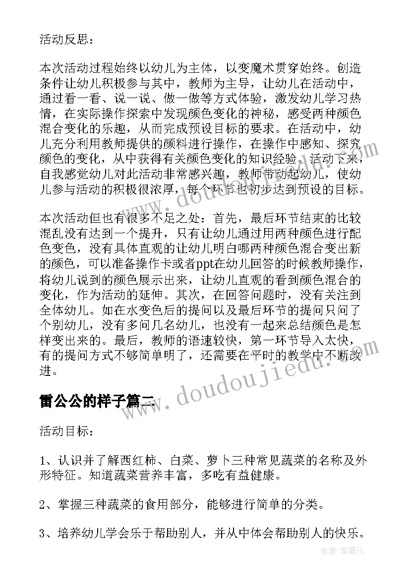 最新雷公公的样子 雷公公和啄木鸟中班教案(大全8篇)