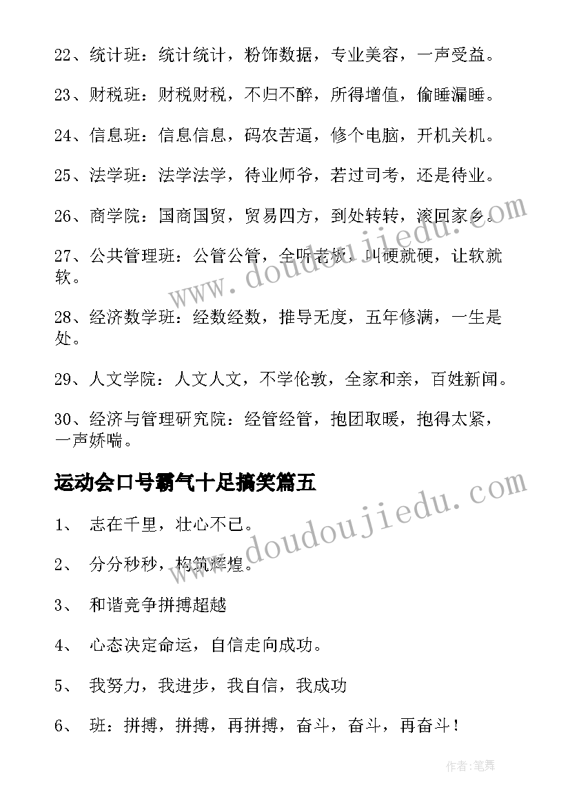 最新运动会口号霸气十足搞笑(大全17篇)