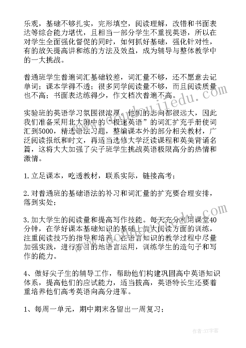 最新高二英语集体备课计划(大全8篇)