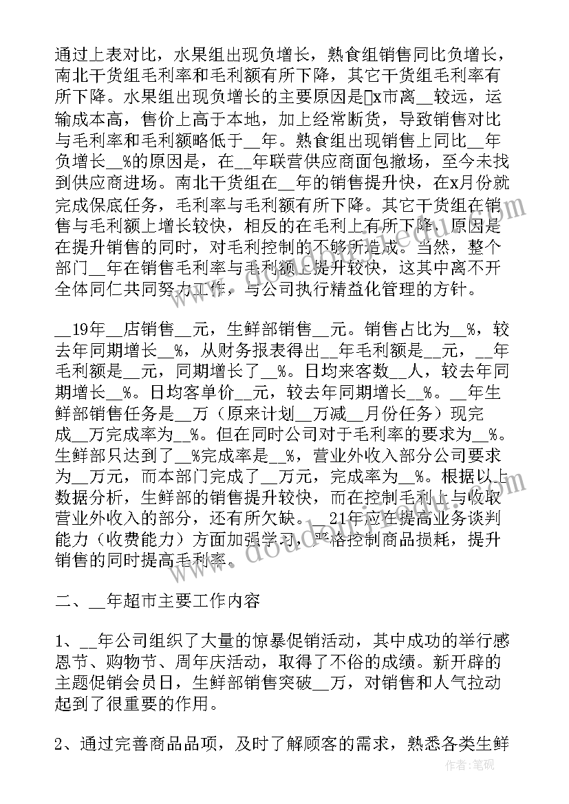 最新超市员工年度总结(模板12篇)