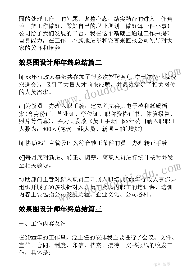 最新效果图设计师年终总结(大全9篇)