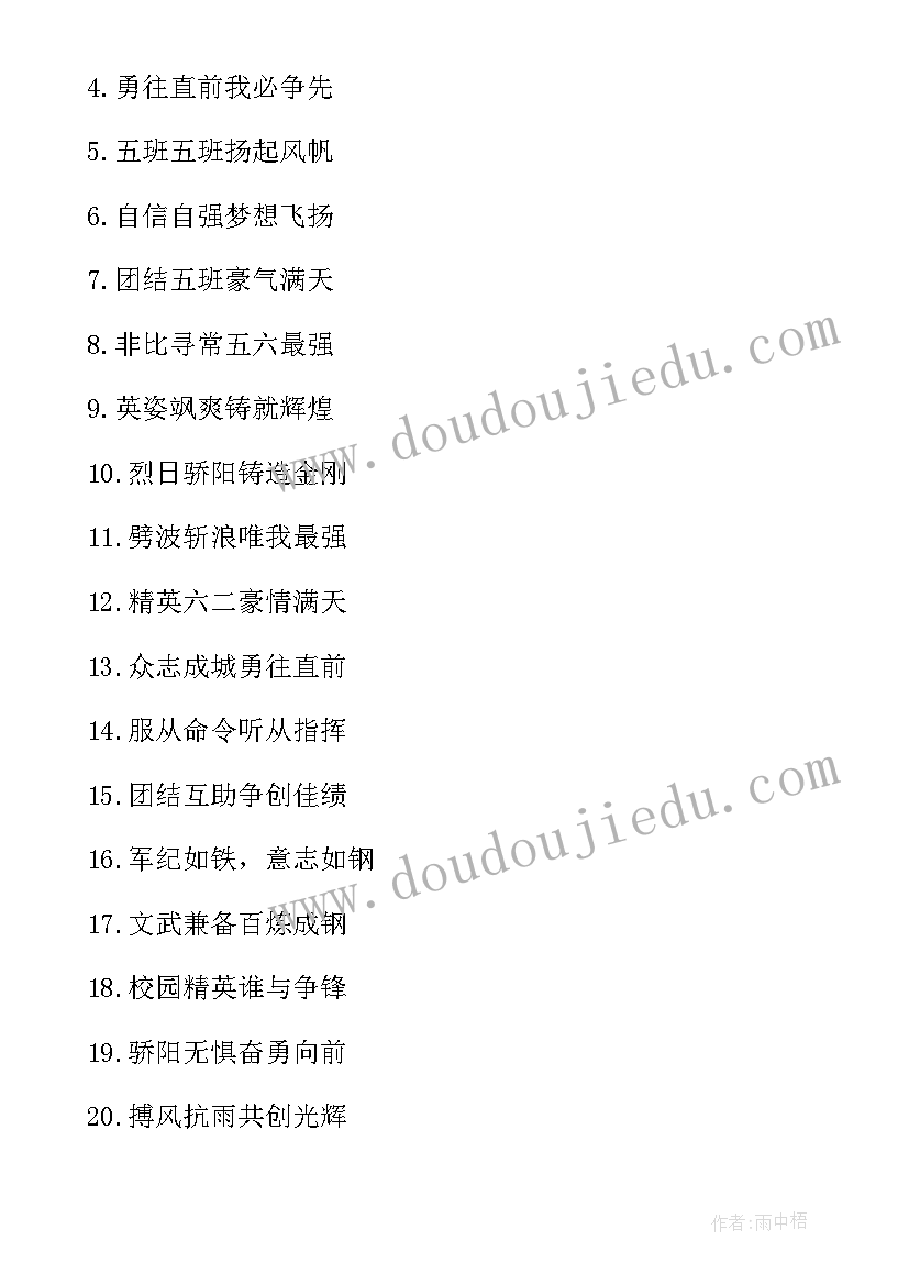 最新军训的八字口号 霸气八字大学军训口号(通用8篇)