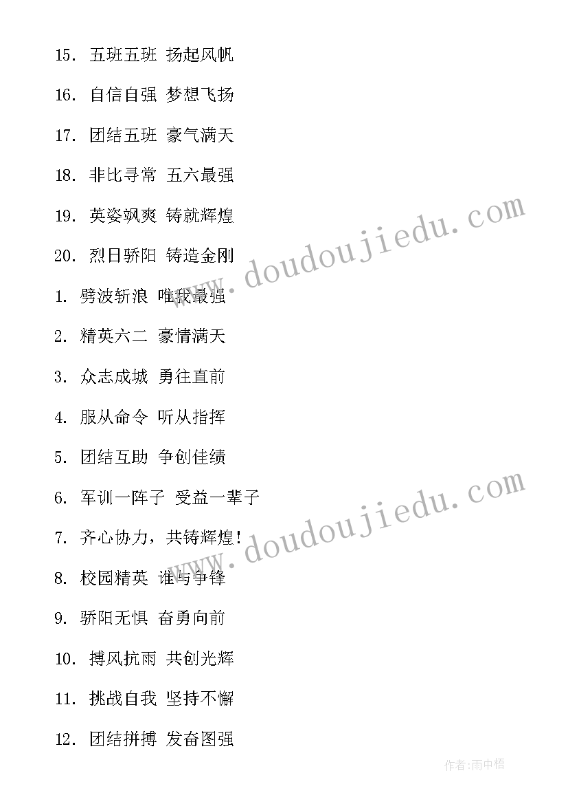 最新军训的八字口号 霸气八字大学军训口号(通用8篇)