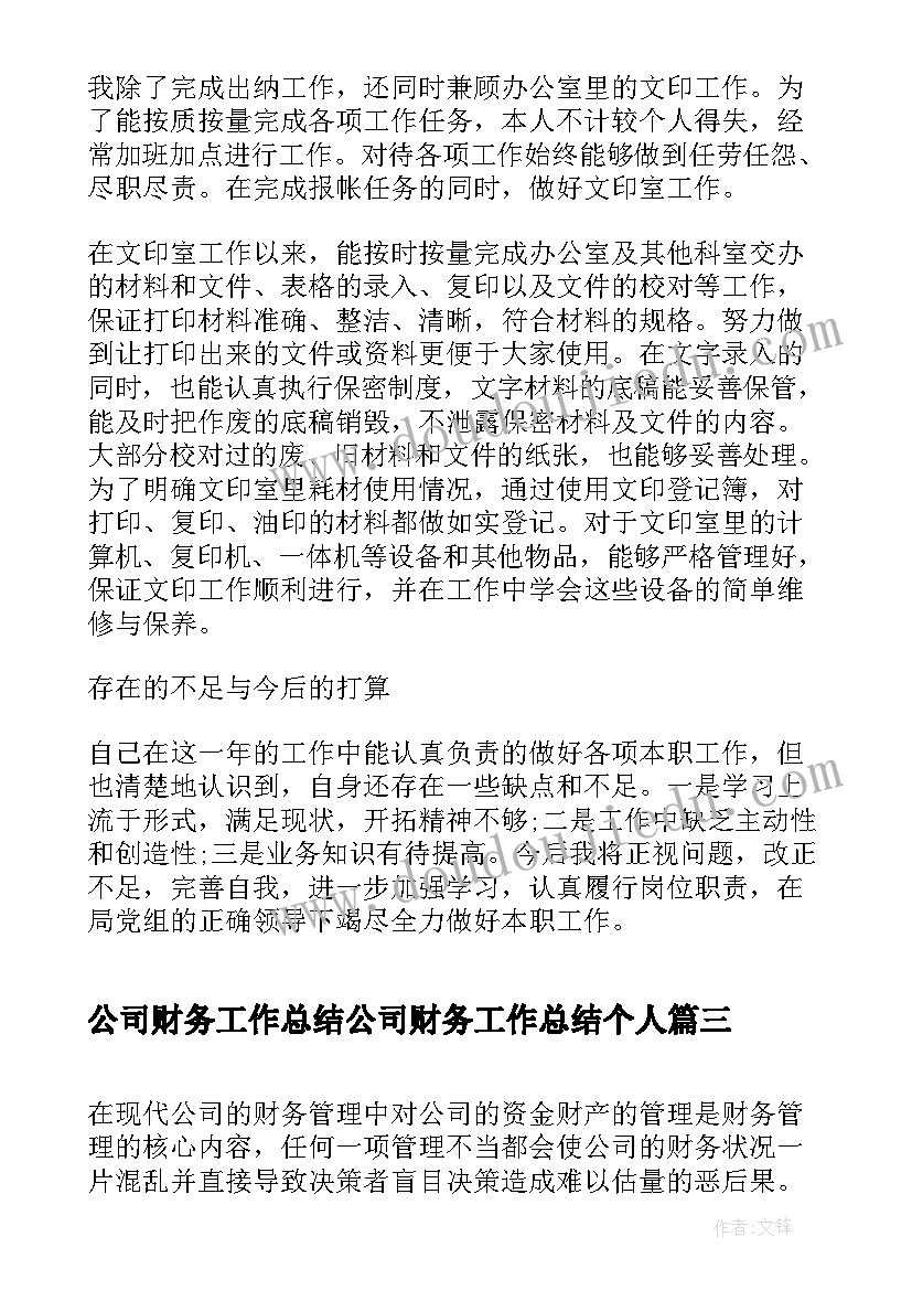 2023年公司财务工作总结公司财务工作总结个人(优质10篇)