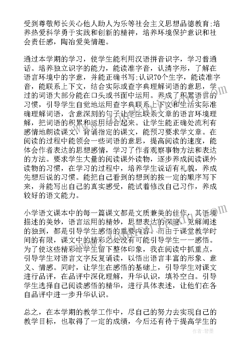 小学语文老师工作经验总结报告 小学语文老师工作总结(优质19篇)