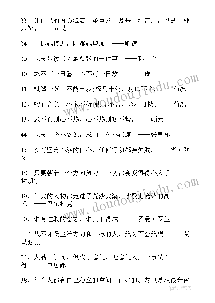 最新励志的名人名言及感悟(实用12篇)