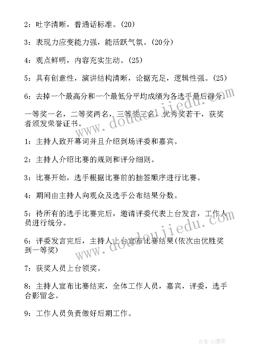 演讲活动方案策划书(模板9篇)