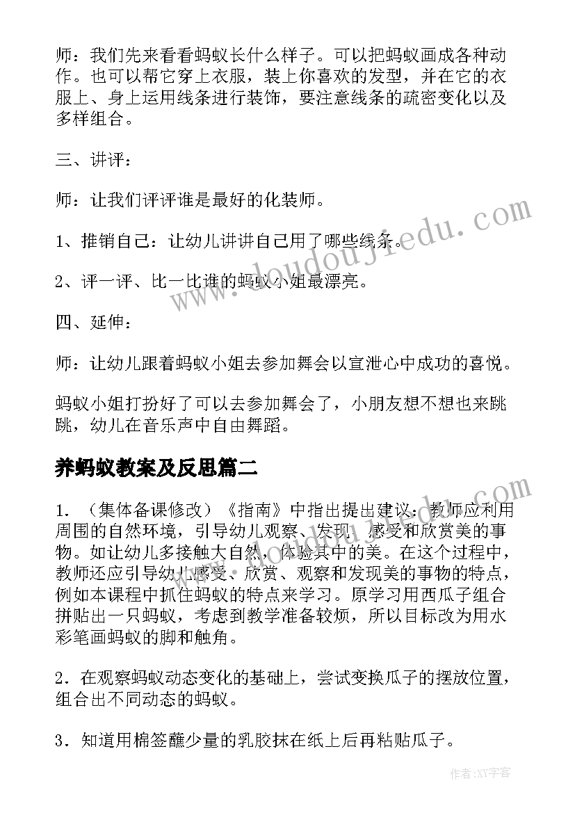 2023年养蚂蚁教案及反思(优质16篇)