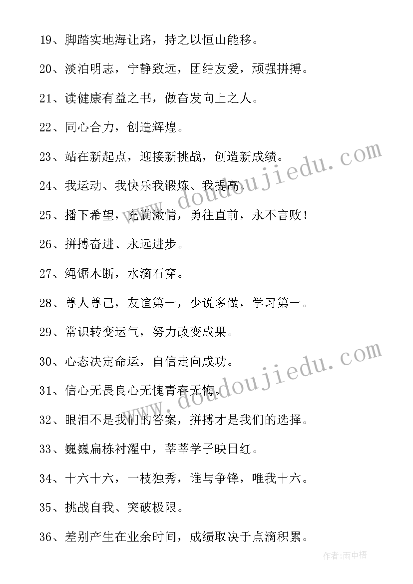 班级文化墙标语八个字励志(优秀18篇)