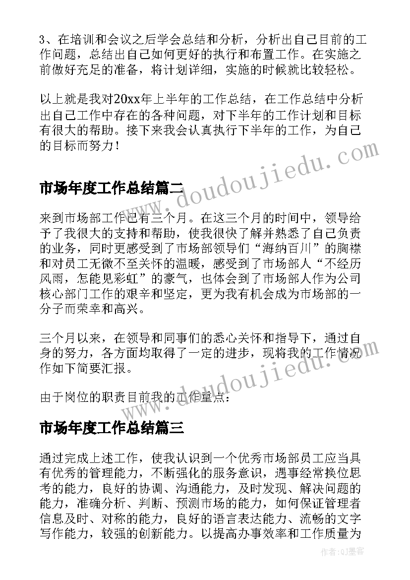 最新市场年度工作总结 市场督导个人工作总结(通用13篇)