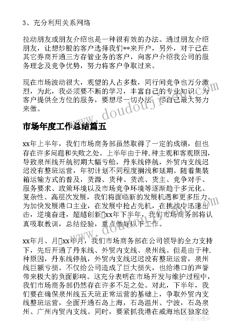 最新市场年度工作总结 市场督导个人工作总结(通用13篇)