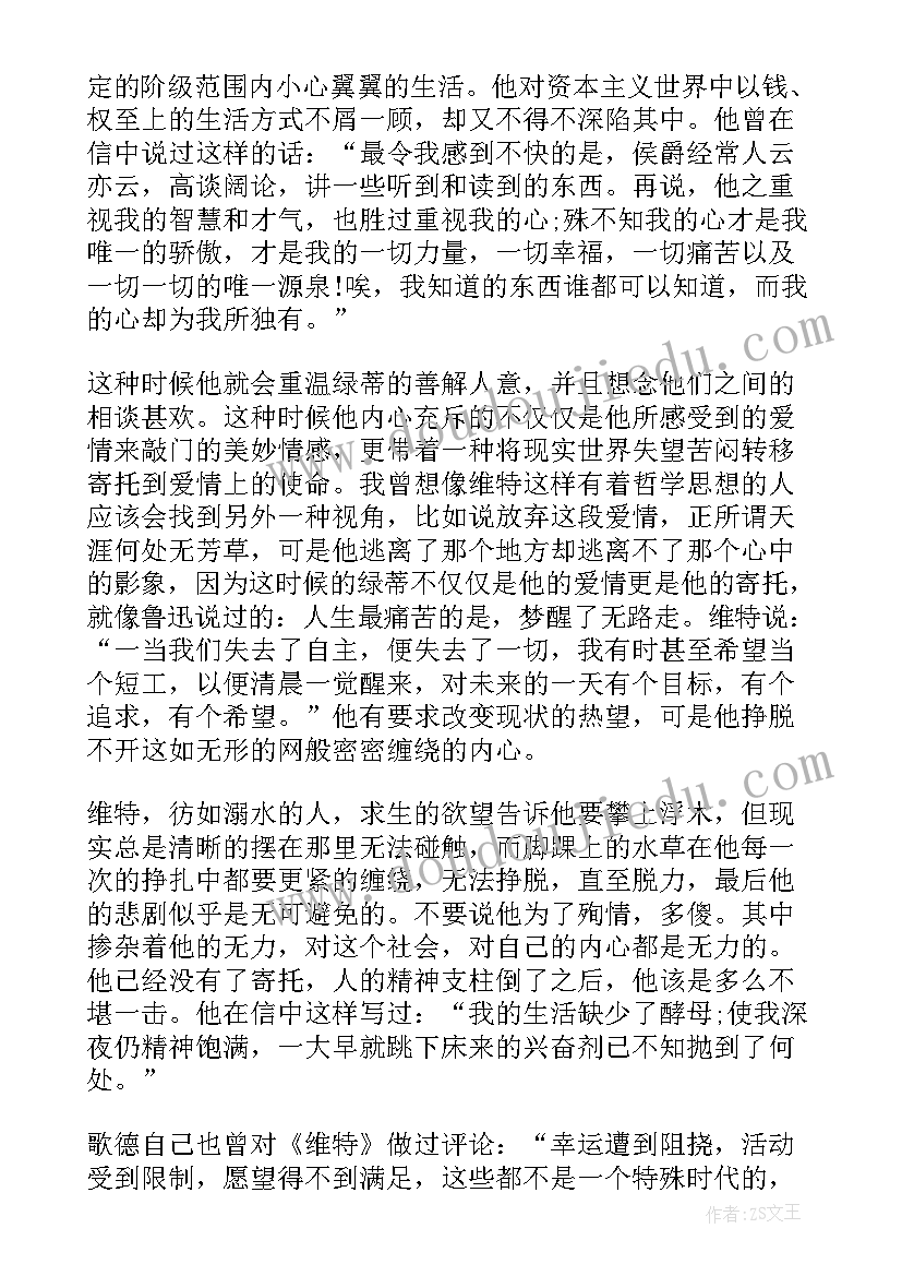 最新少年维特的烦恼读后感(通用17篇)