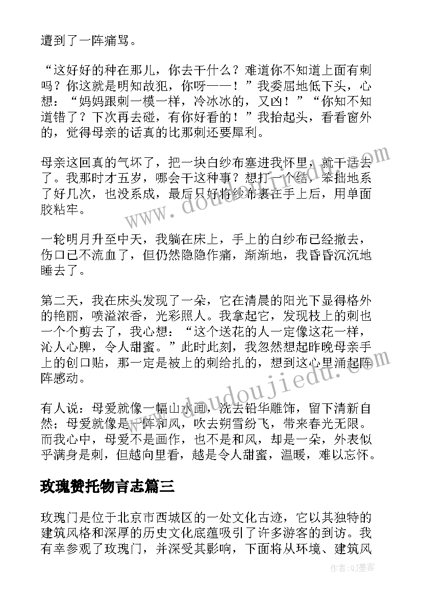 玫瑰赞托物言志 画玫瑰心得体会(优秀15篇)