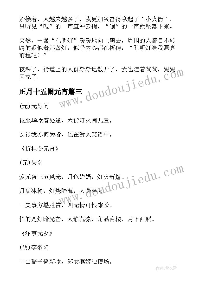 正月十五闹元宵 正月十五元宵节日记(优质9篇)