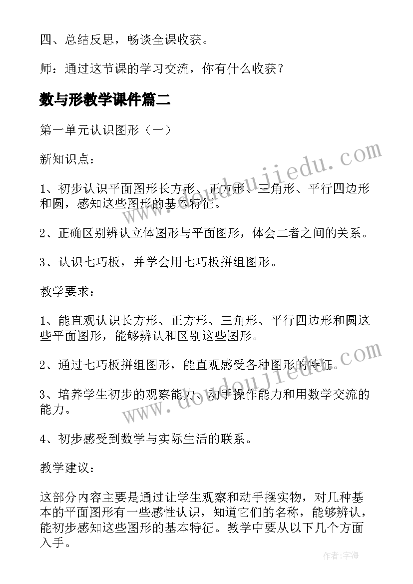 最新数与形教学课件(优秀8篇)