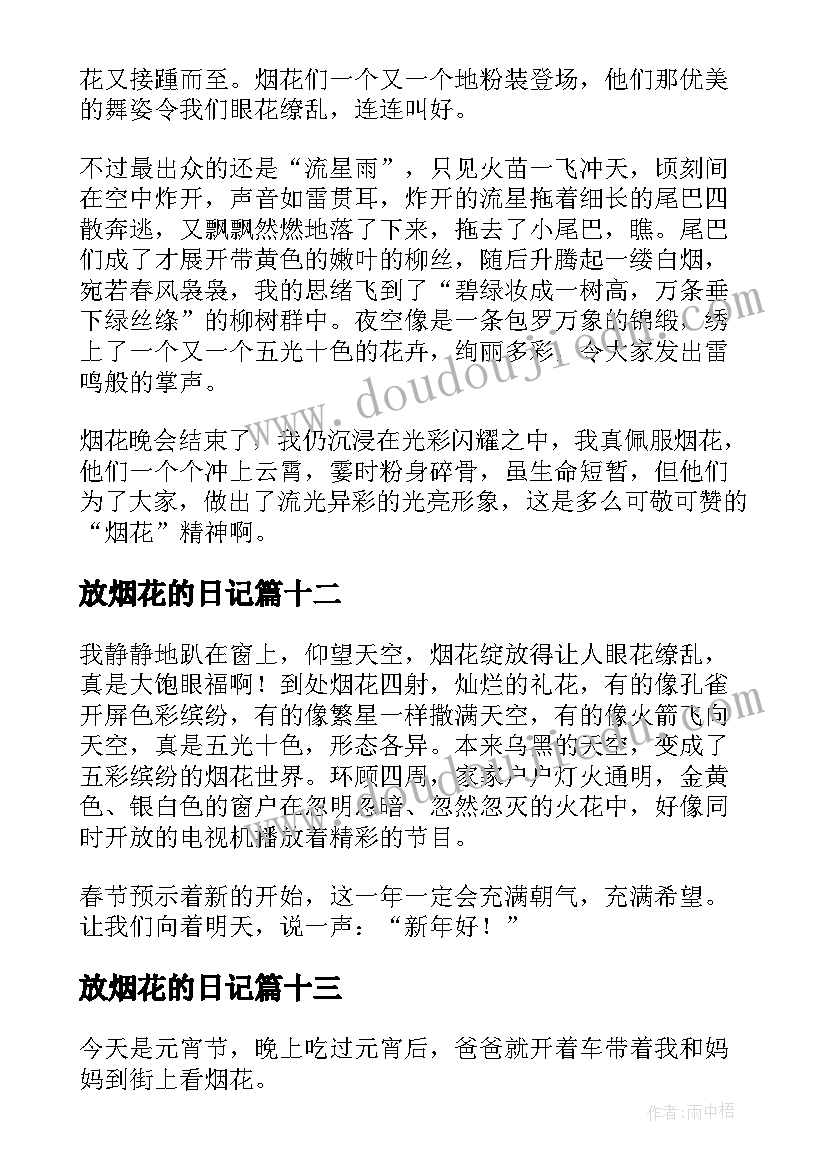 2023年放烟花的日记(通用19篇)