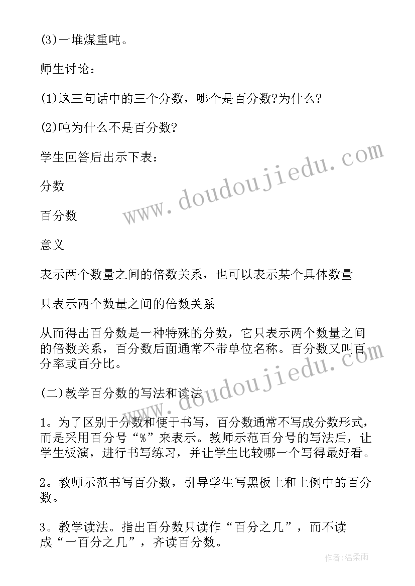 最新小学数学六年级百分数教案(实用8篇)