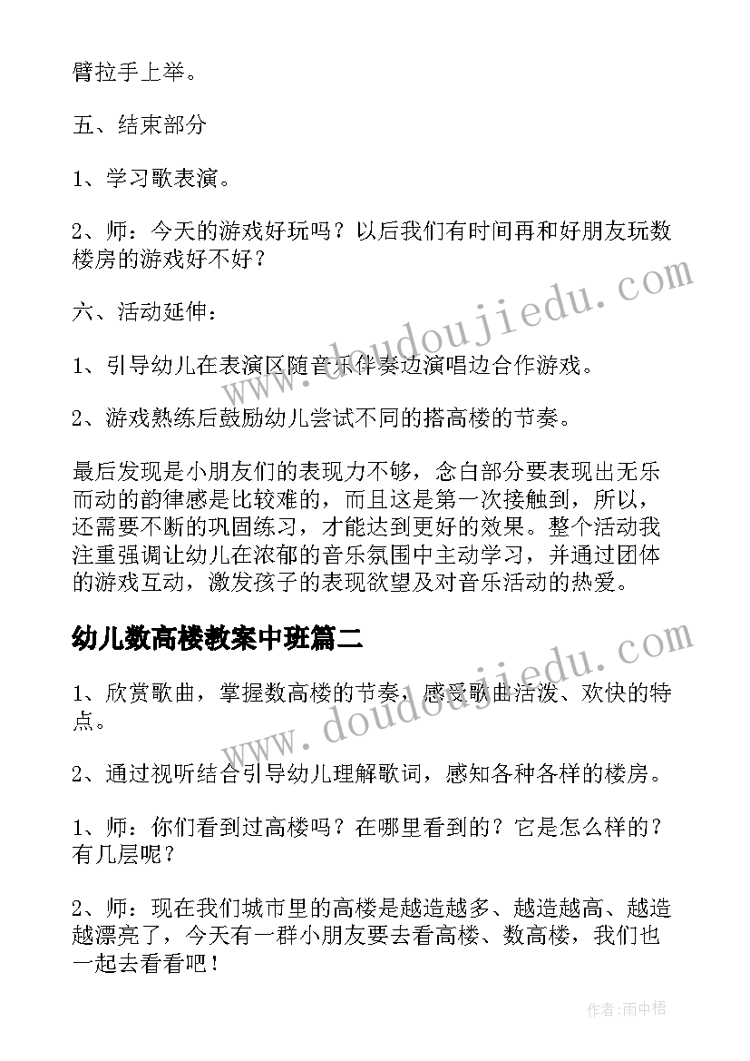 最新幼儿数高楼教案中班(汇总8篇)