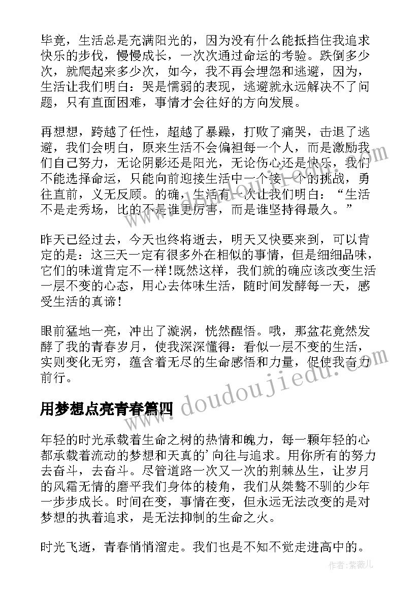 最新用梦想点亮青春 点燃青春梦想演讲稿(模板16篇)