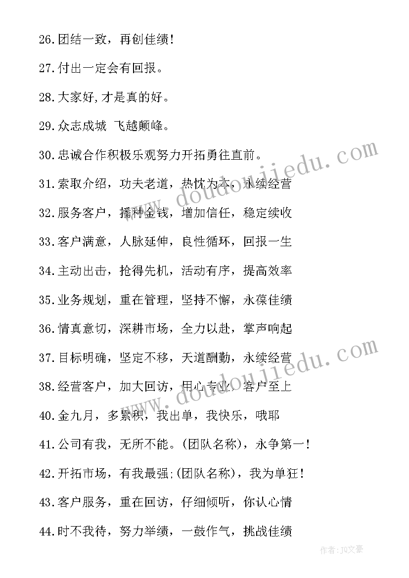 最新房地产销售团队口号霸气押韵(优秀17篇)