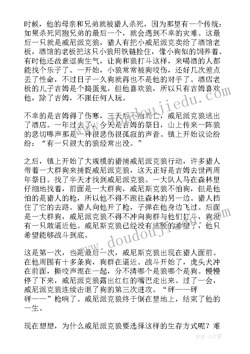 2023年动物故事读后感 西顿野生动物故事集读后感(优质5篇)