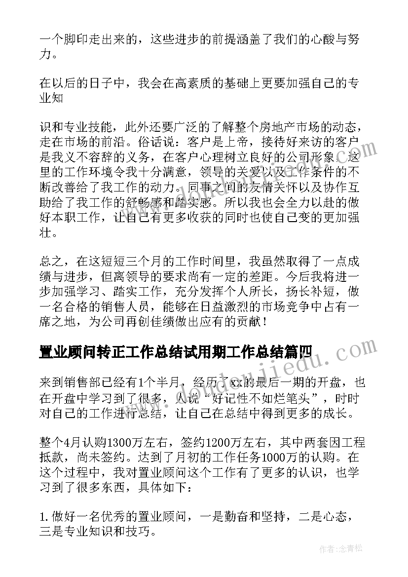 2023年置业顾问转正工作总结试用期工作总结 置业顾问试用期转正工作总结(汇总8篇)