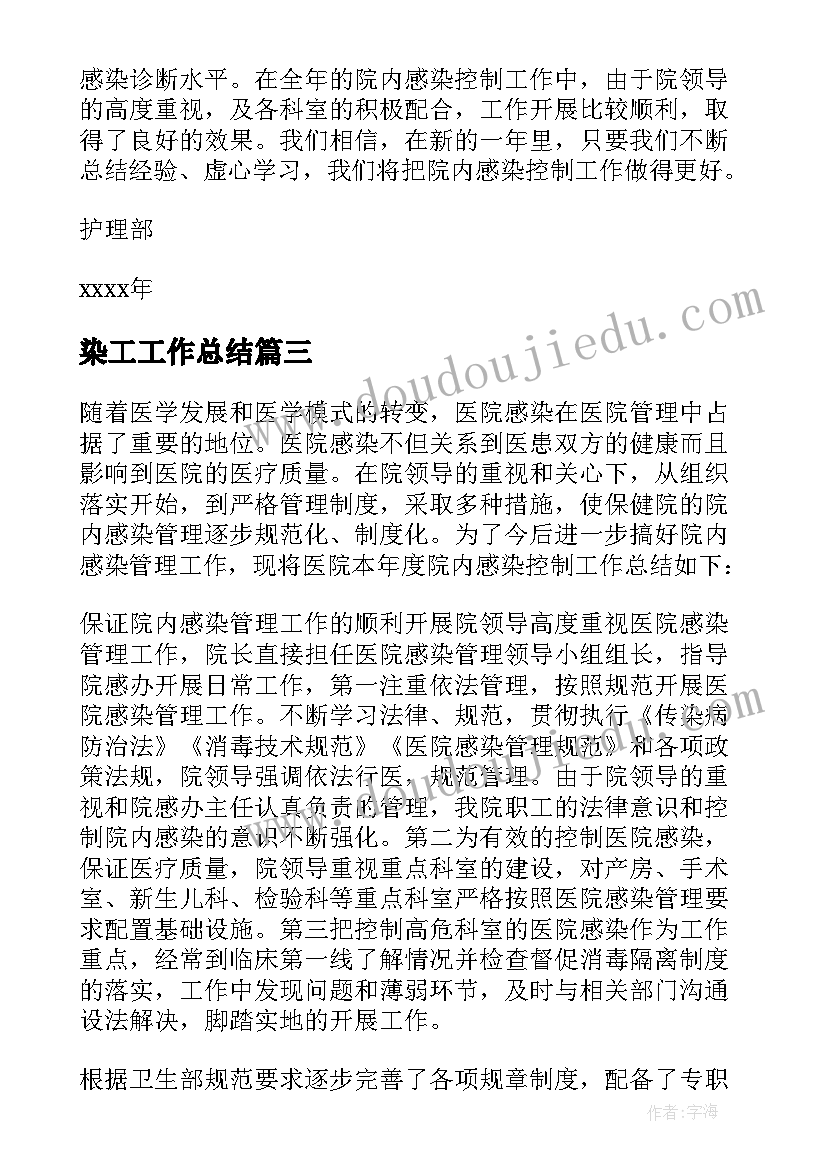 染工工作总结(通用16篇)