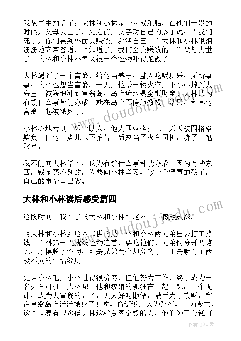 大林和小林读后感受(精选17篇)