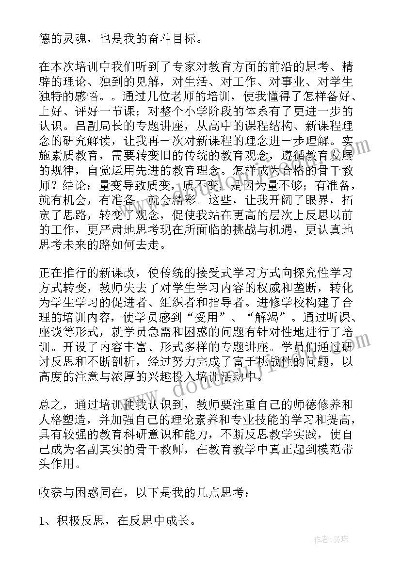 最新中小学教师培训的总结(汇总8篇)