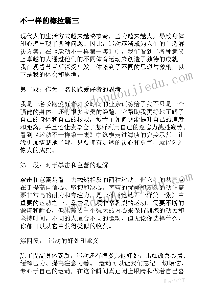 不一样的梅拉 坚守不一样的岗位心得体会(汇总18篇)