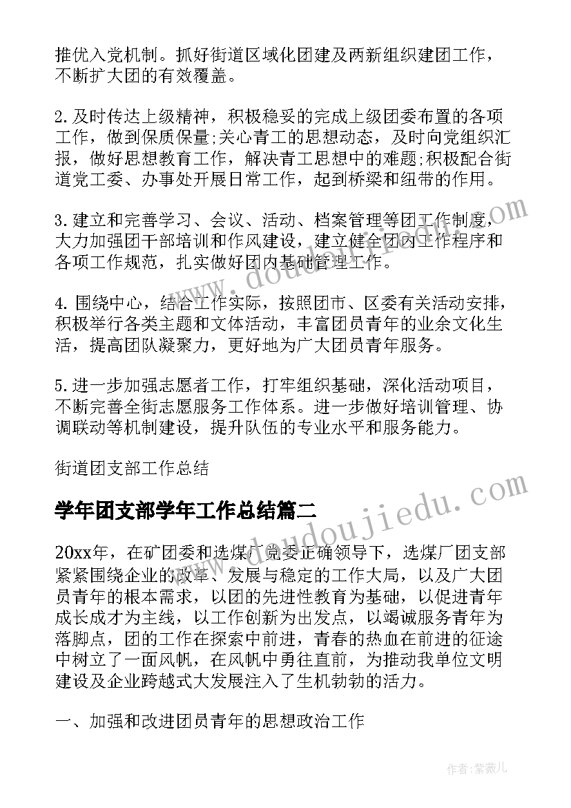 学年团支部学年工作总结 团支部本学年工作总结(优质8篇)