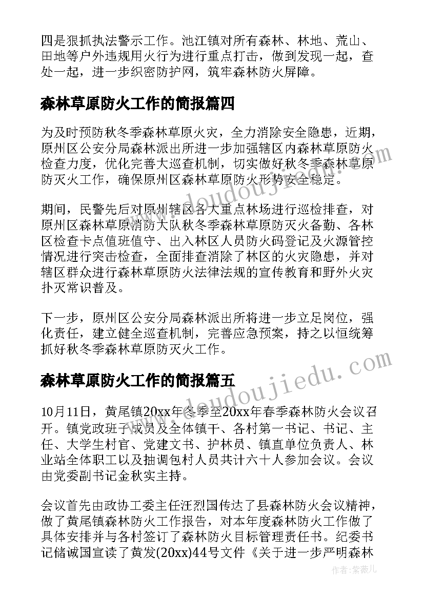 最新森林草原防火工作的简报(精选16篇)