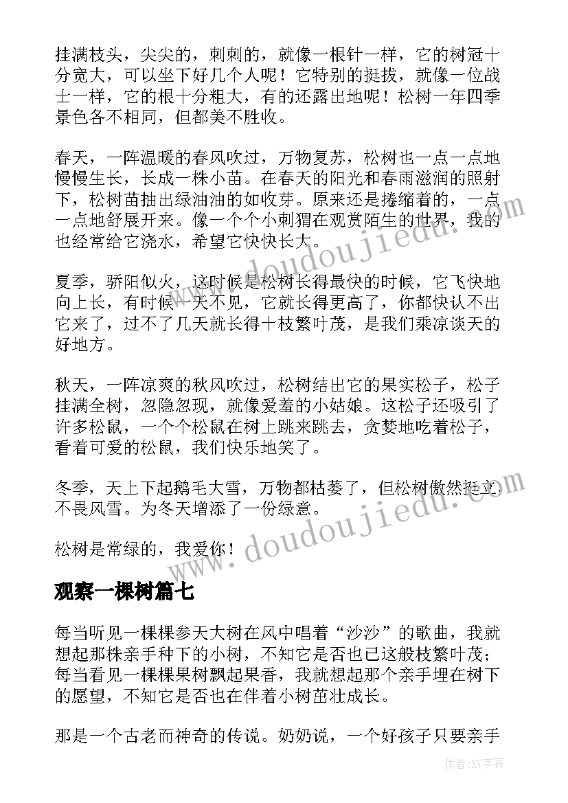 观察一棵树 观察一棵树日记(大全8篇)