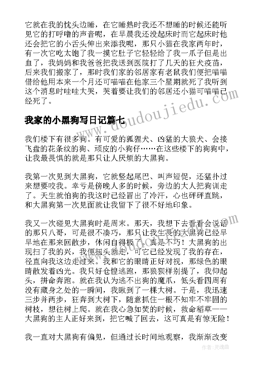 2023年我家的小黑狗写日记 我家的调皮蛋小黑(优质12篇)