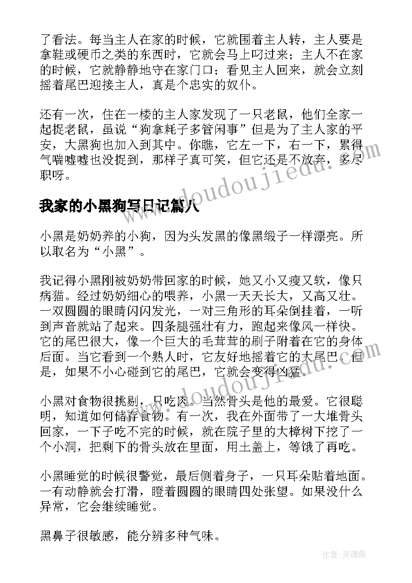 2023年我家的小黑狗写日记 我家的调皮蛋小黑(优质12篇)