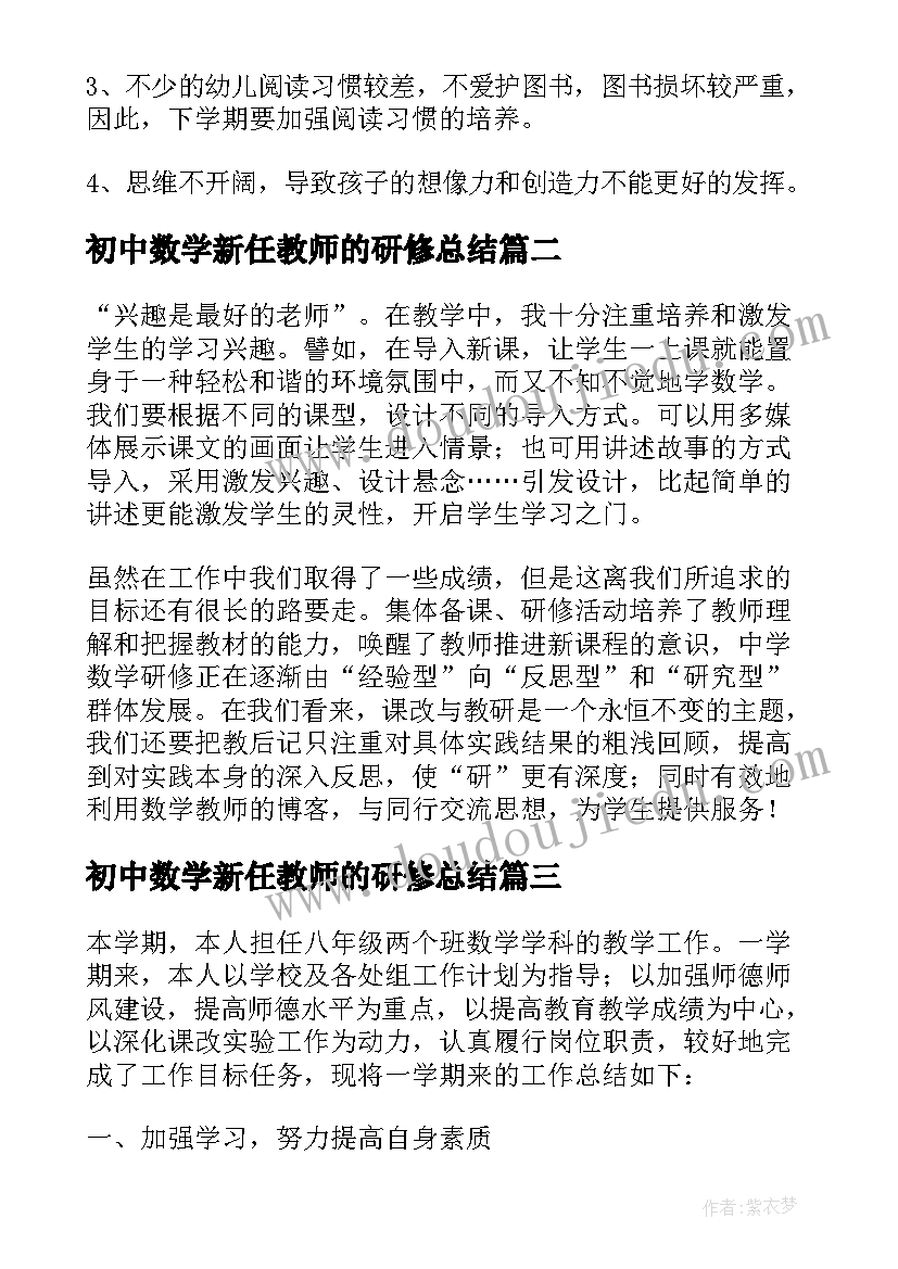 2023年初中数学新任教师的研修总结(实用8篇)