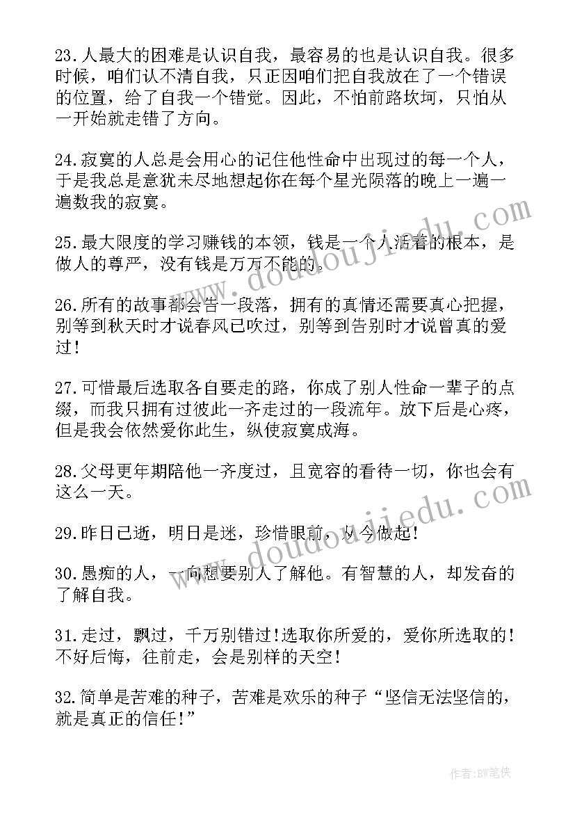 带有经典的句子有哪些 感悟人生的经典句子带有忧伤(精选8篇)