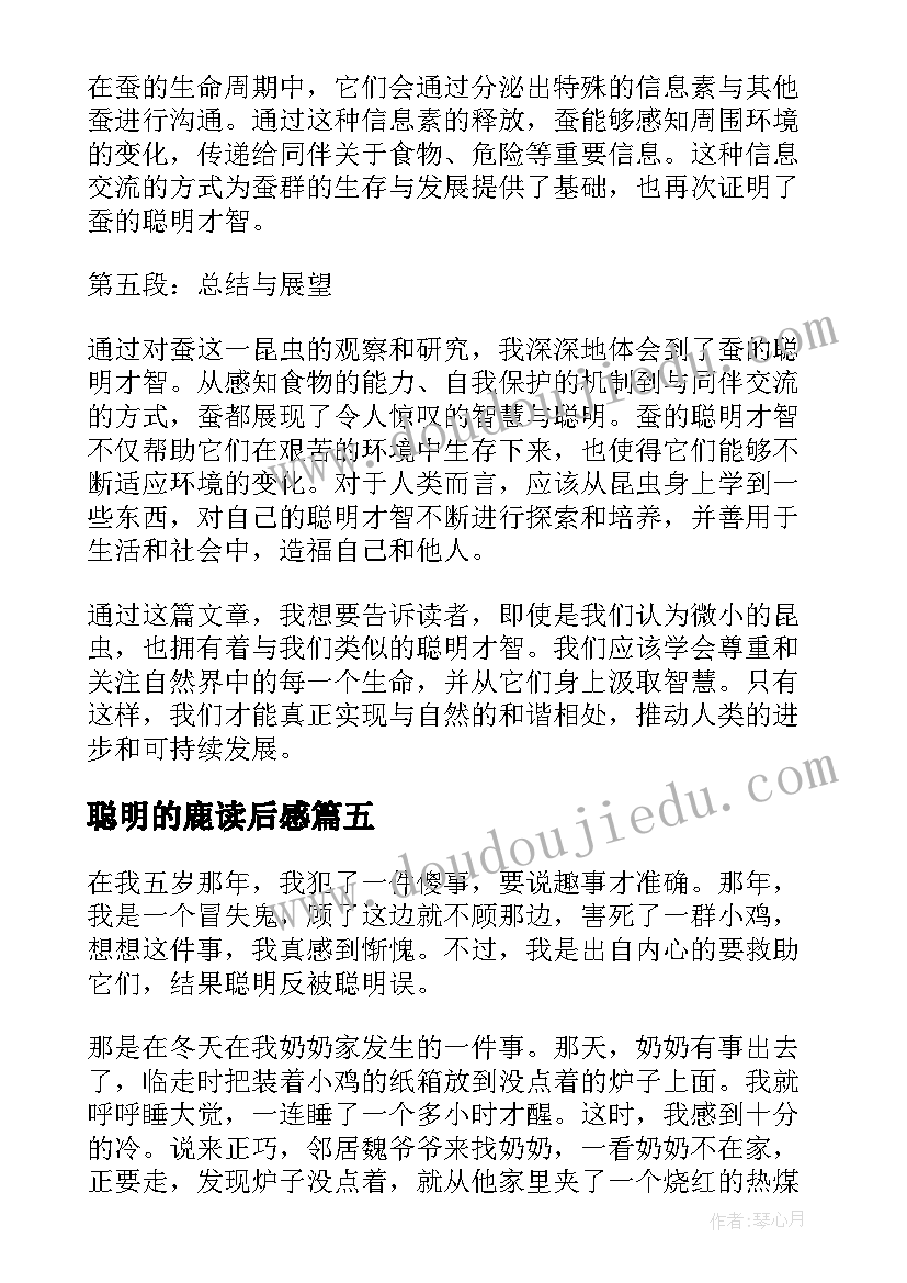 2023年聪明的鹿读后感(优质14篇)