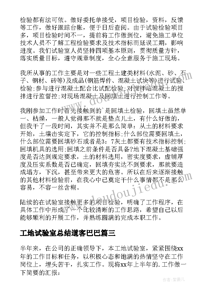 工地试验室总结道客巴巴(精选8篇)