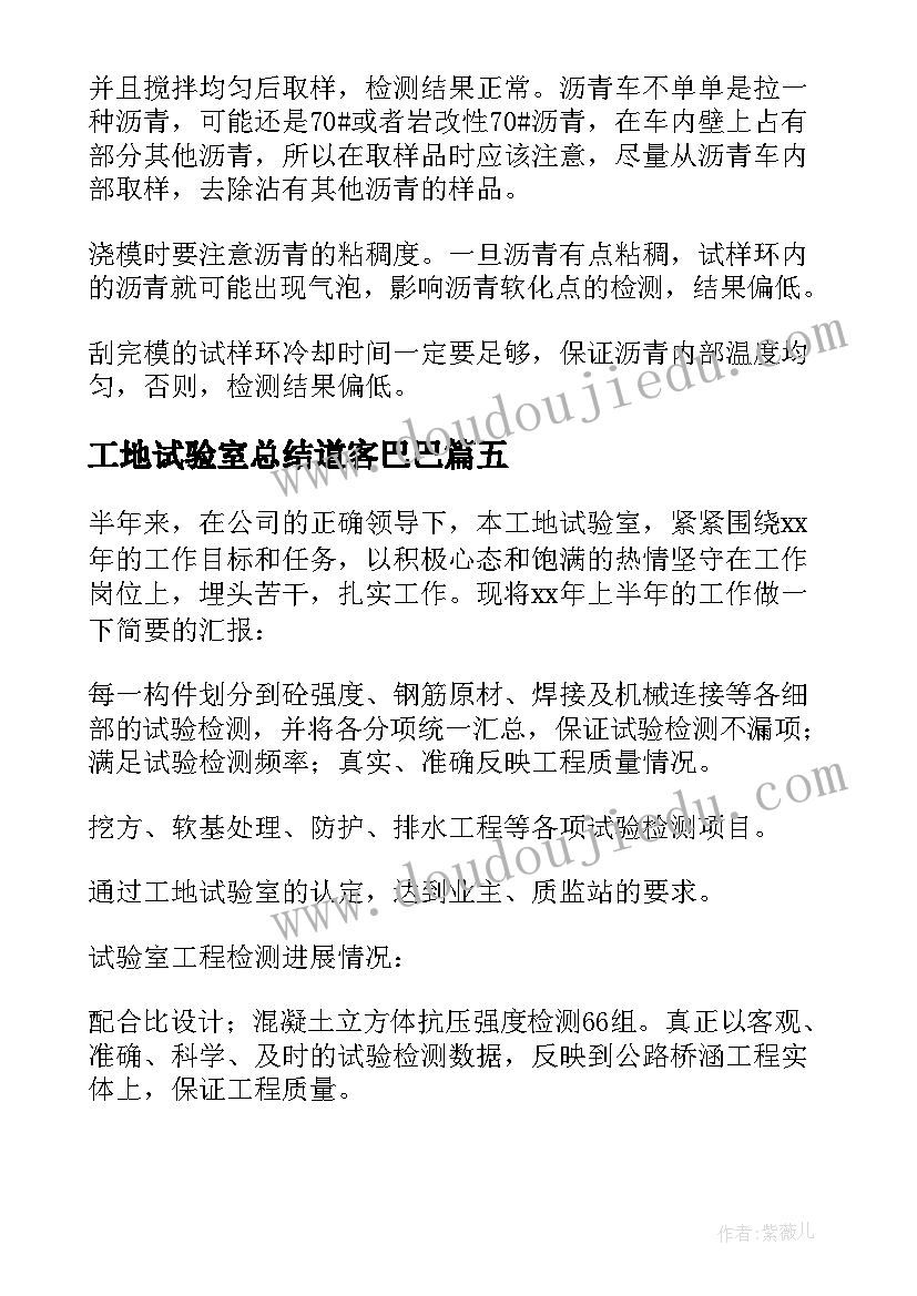 工地试验室总结道客巴巴(精选8篇)