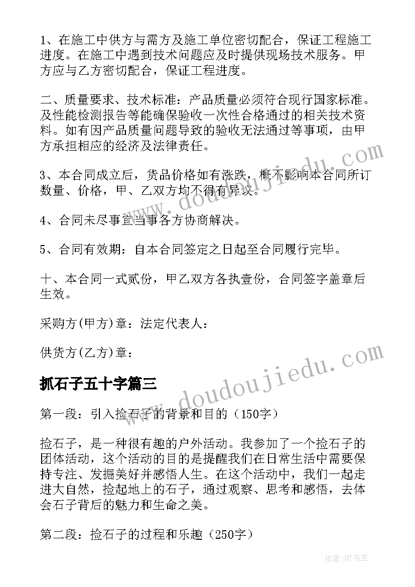 2023年抓石子五十字 捡石子的心得体会(实用9篇)