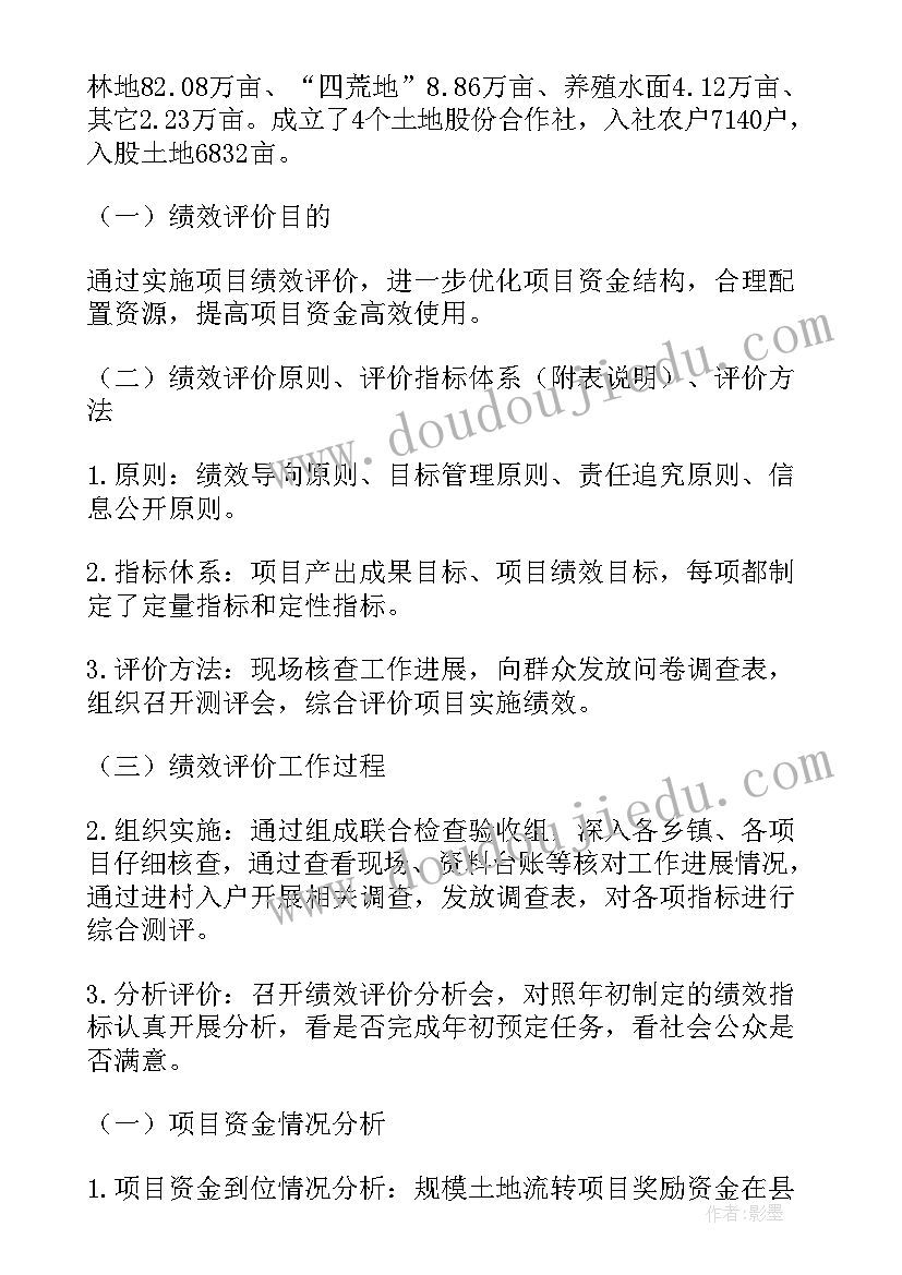 最新水利项目绩效目标申报表 以奖代补项目绩效评价报告(模板12篇)