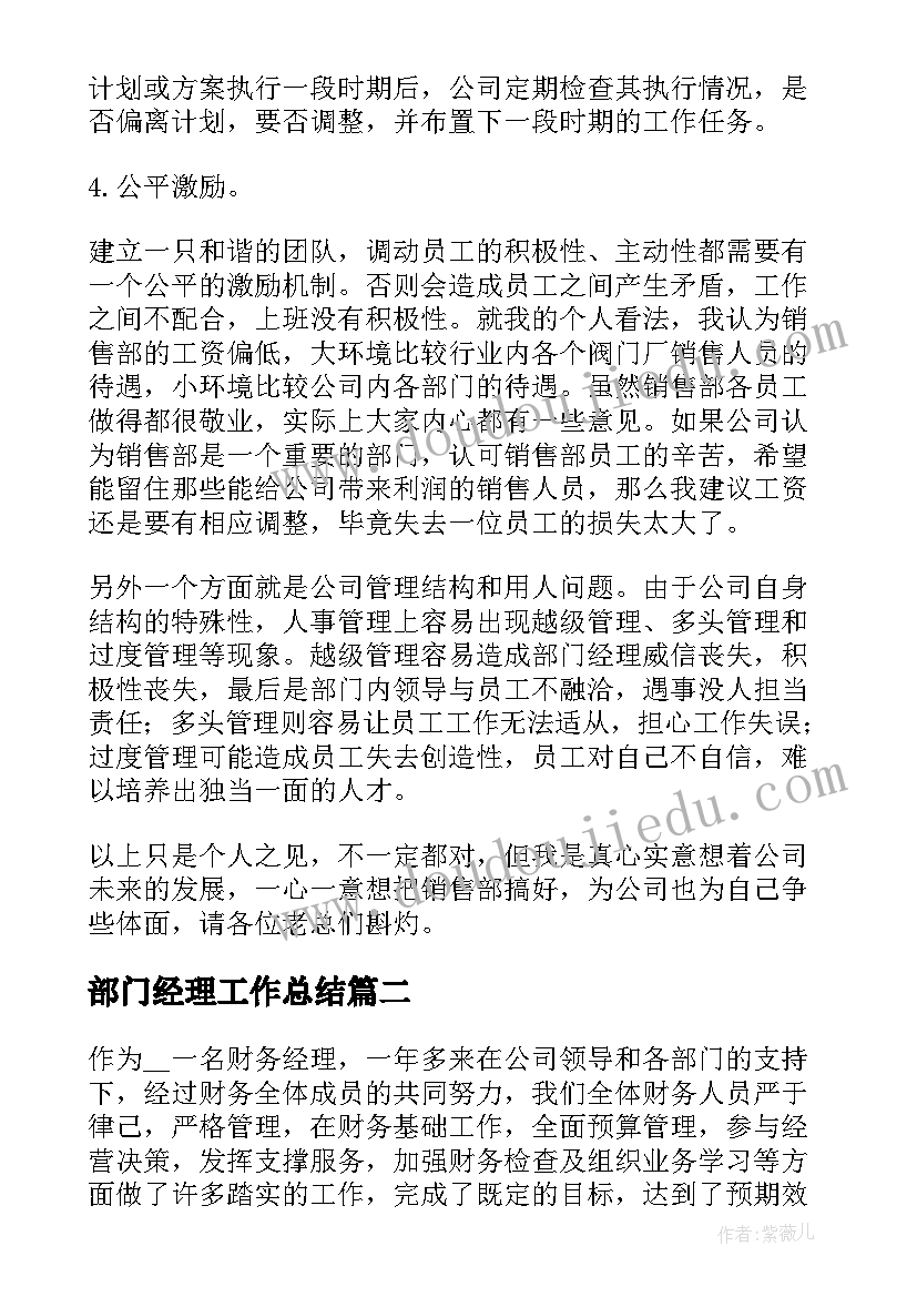 2023年部门经理工作总结(实用5篇)