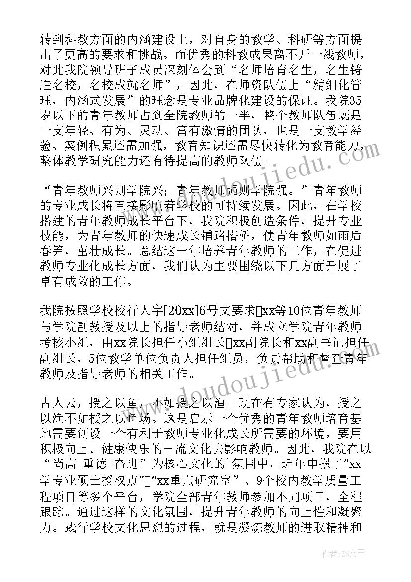 2023年青年教师培养总结体会和感悟(实用20篇)