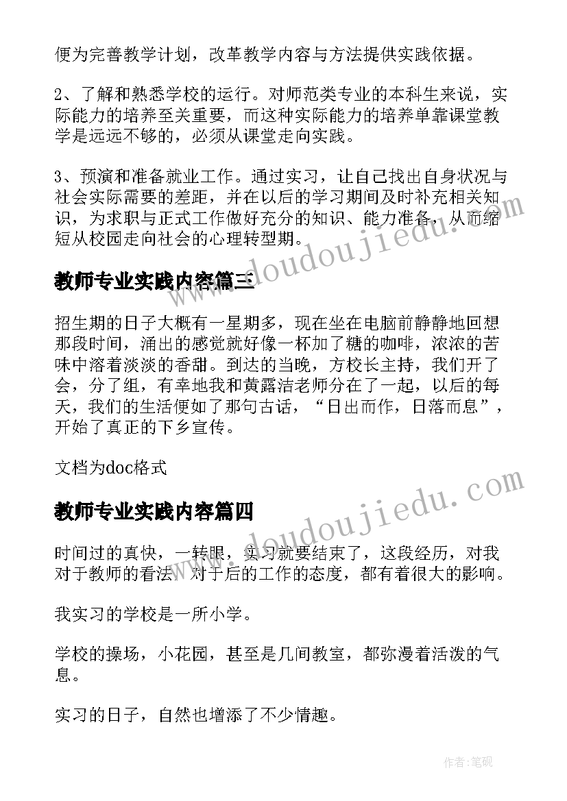 教师专业实践内容 专业教师顶岗实习总结(优质11篇)