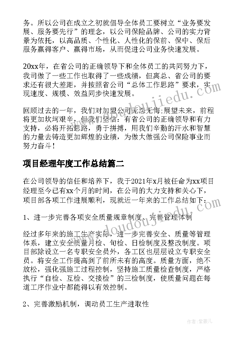 项目经理年度工作总结(大全16篇)