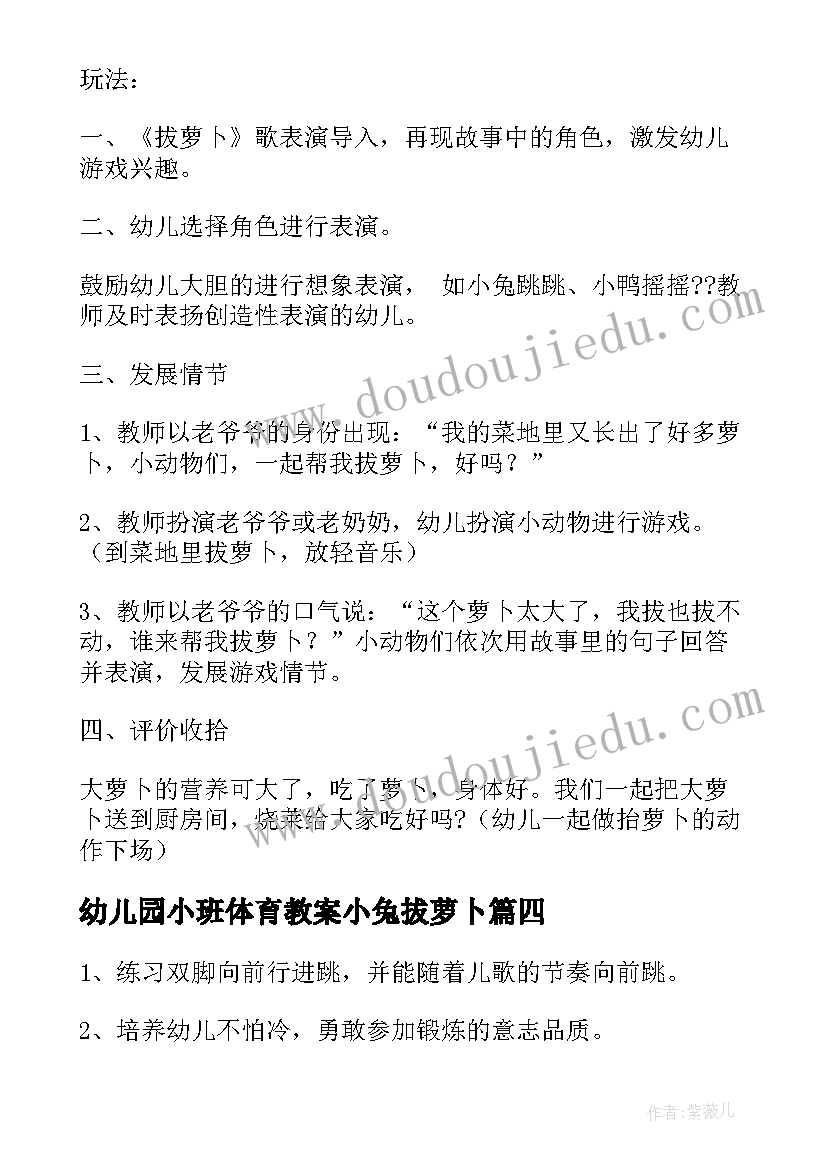 2023年幼儿园小班体育教案小兔拔萝卜 小兔拔萝卜幼儿园小班数学教案(模板11篇)